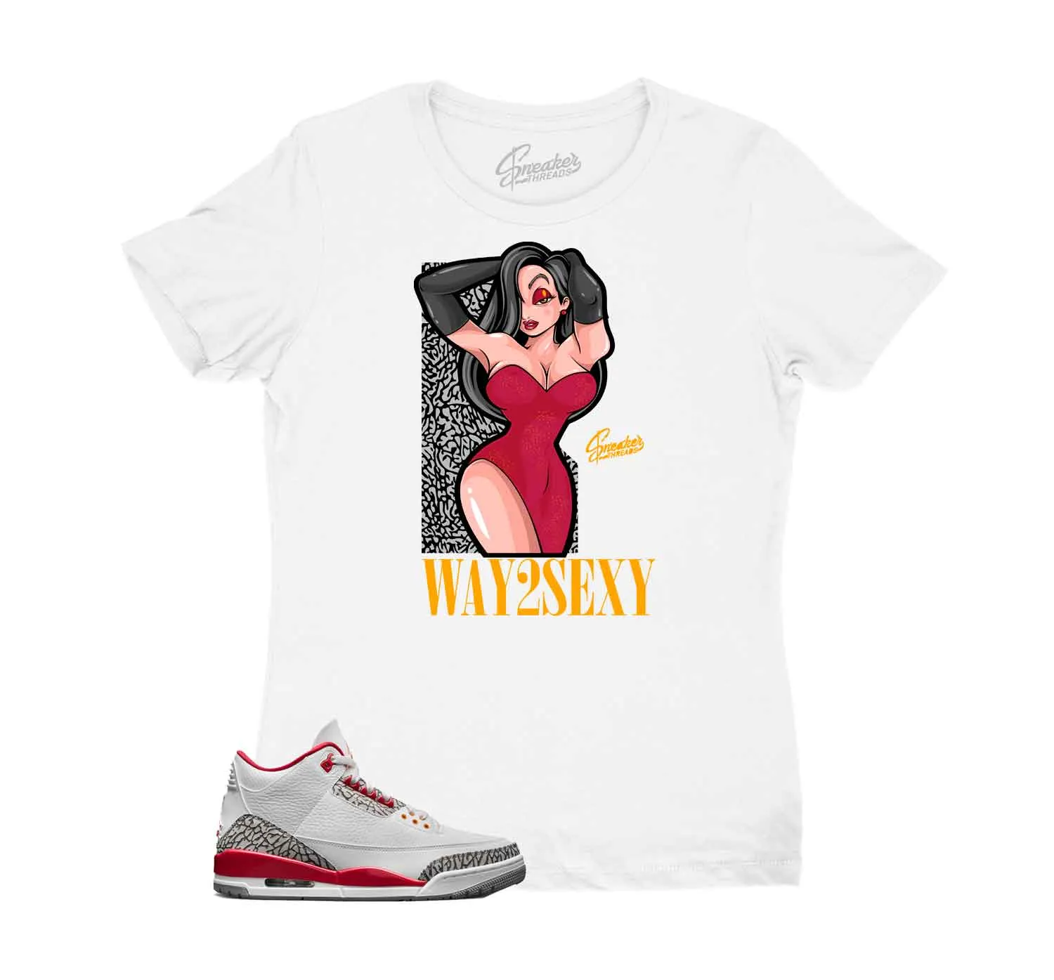 Womens Cardinal Red 3 Shirt - Way 2 Sexy - White