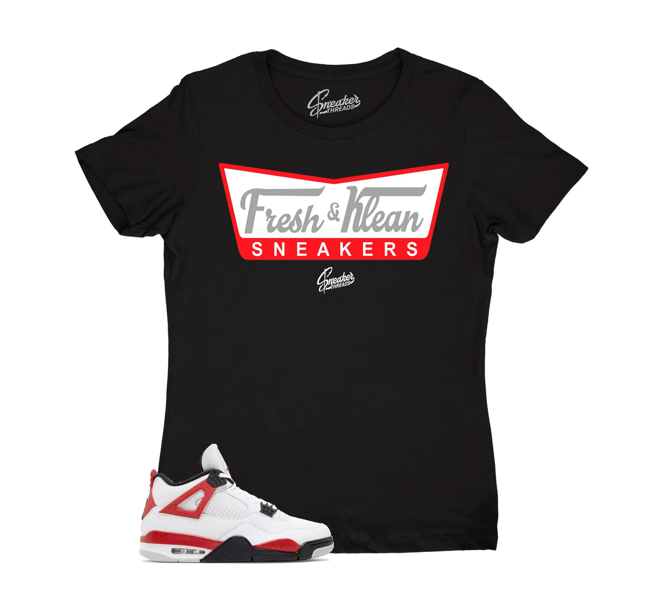 Womens Red Cement 4 Shirt - Fresh & Klean - Black